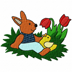 Rabbits Embroidery Design 2 Rabbits Embroidery Design 2